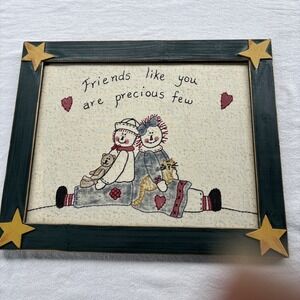 Raggedy Ann And Andy Framed Needle Point‎ Friends Like You Are Precious 16"x13"